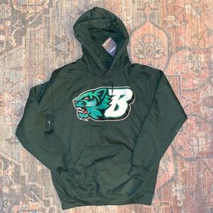 Binghamton University hooded sweatshirt BU Bearcats hoodie green small